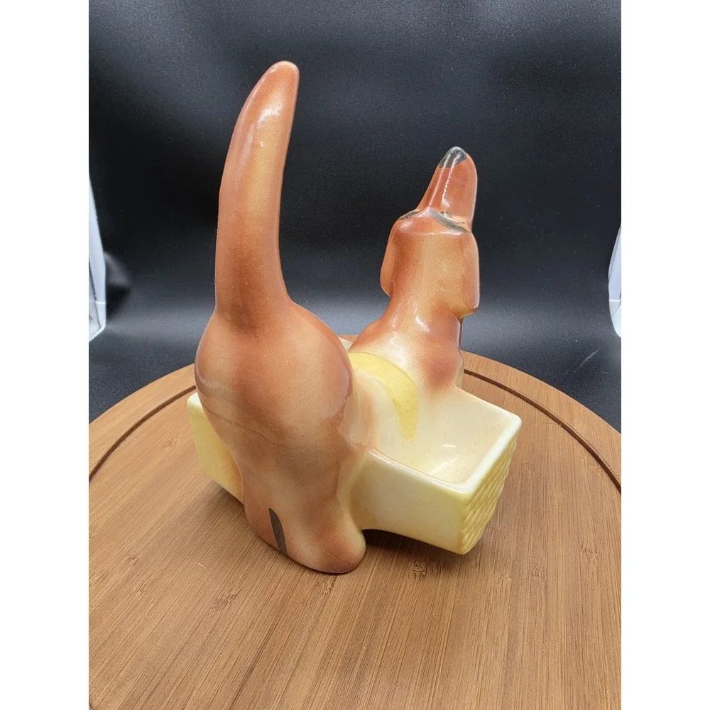 Vintage 1950's MCM Hirsch Rover Dachshund Ceramic Caddy Valet Succulent Planter